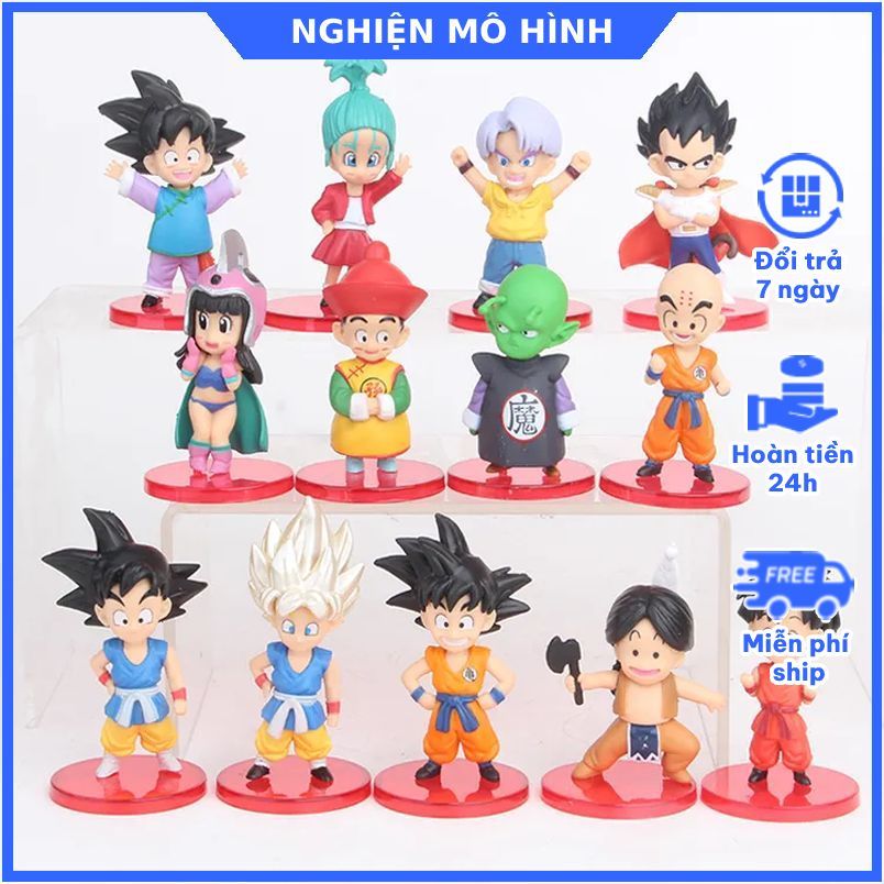 Lot De 6 Figurines Dragon Ball Z - Vegeta, Trunk, Goku, Gohan - PVC Collection - Neuf