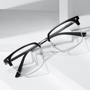 Gọng kính cận Clubmaster mắt kính không độ chống tia UV400 phong cách Hàn Quốc thời trang nữ nam Hottrend ABICA 563