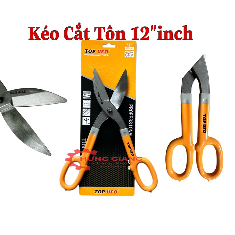 Kéo Cắt Tôn TOP 12"inch Cao Cấp Chất Liệu Thép Chống Ri, Kéo Cắt Tôn Chuyên Dụng