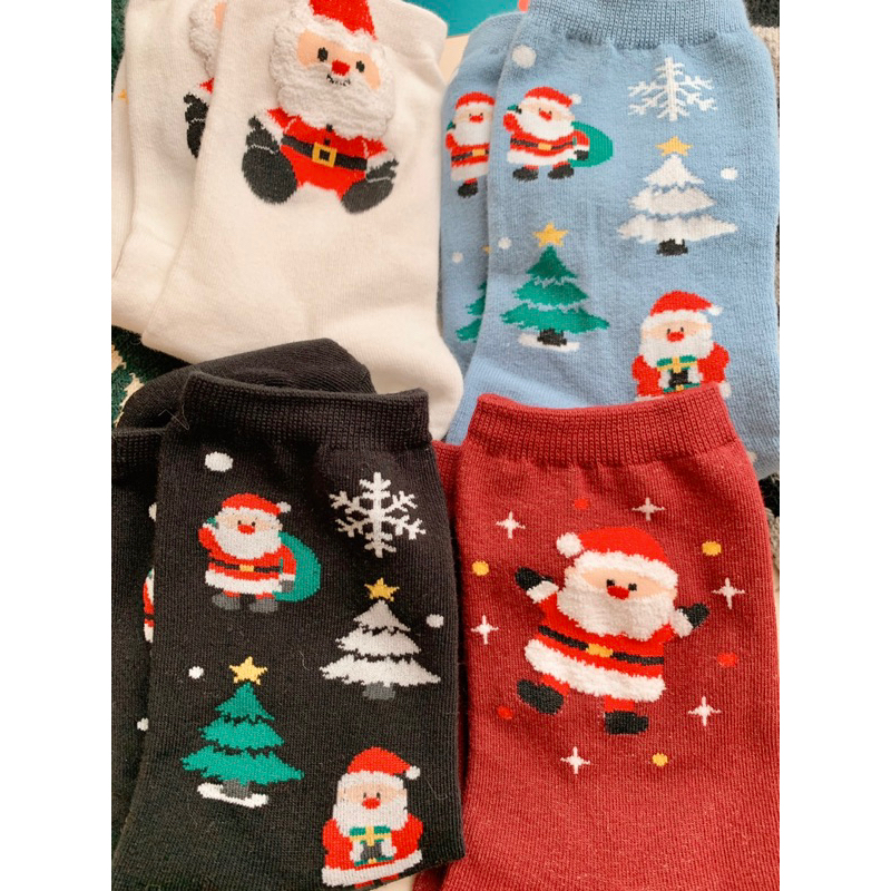 [Ảnh thật] Tất Vớ Nam Nữ Cotton Cổ Cao Thoáng Mát Mềm Mịn Họa Tiết Giáng Sinh Haste Quà Tặng Độc Đáo
