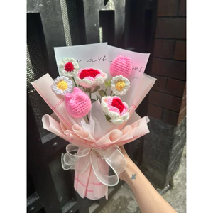 BÓ HOA LEN HỒNG MIX NHIỀU HOA