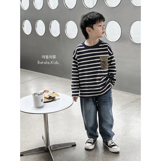 Quần jean cho bé Batala kids, quần bò baggy basic mài bé trai sành điệu xịn xò thu đông 2024