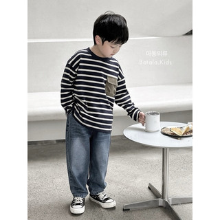 Quần jean cho bé Batala kids, quần bò baggy basic mài bé trai sành điệu xịn xò thu đông 2024