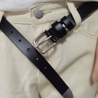 Thắt lưng da thật nữ nam bản nhỏ y2k phong cách phương Tây, dây nịt unisex thời trang bản 2.3cm TL87