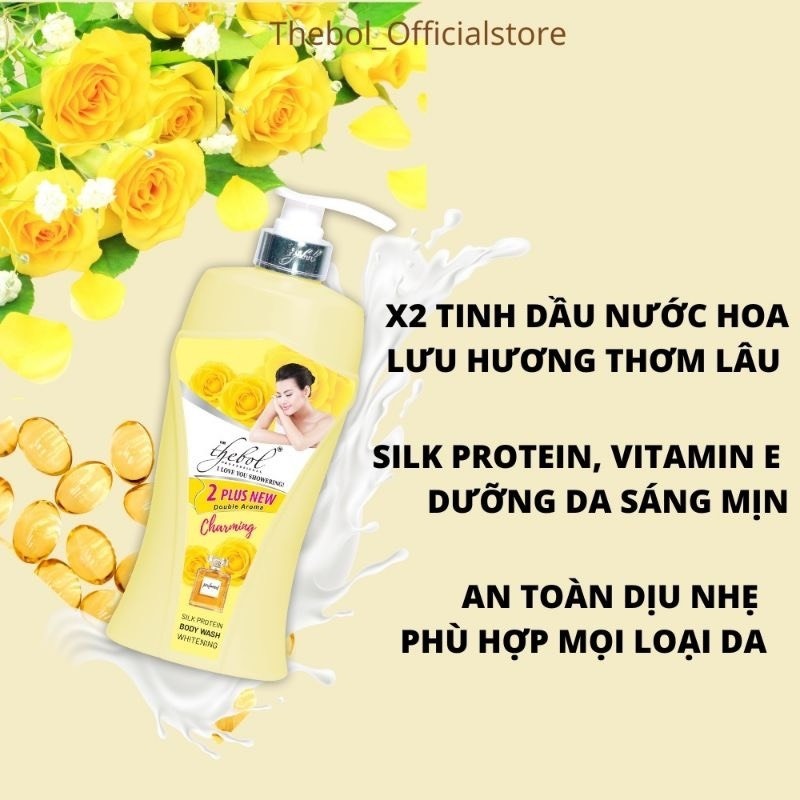 Sữa tắm trắng da TheBol 650ml -Tặng Kèm Sữa Tắm Nước Hoa 180g