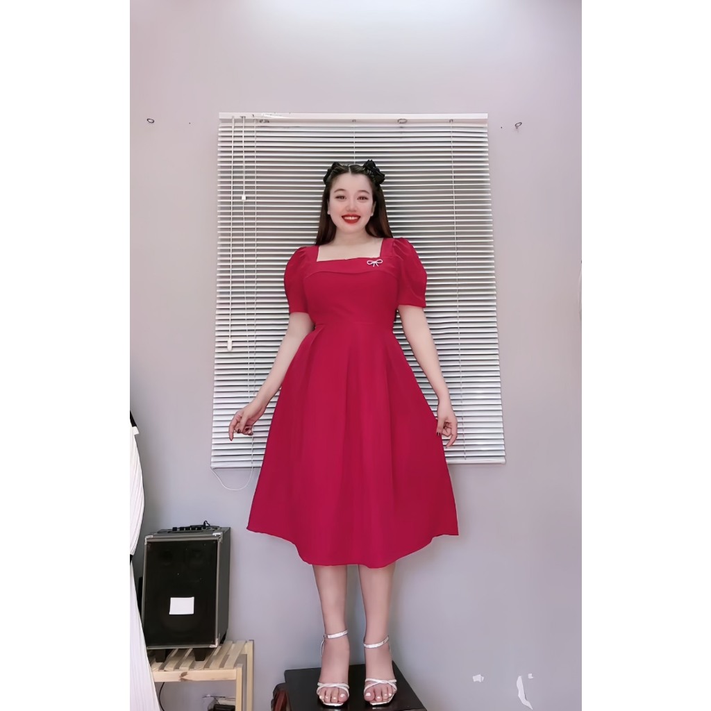 Đầm Thiết Kế Bigsize Nữ Lên Phom Tôn Dáng Đi Dự Tiệc Vải Cotton Lạnh Mặc Mát Thoải Mái DTK19