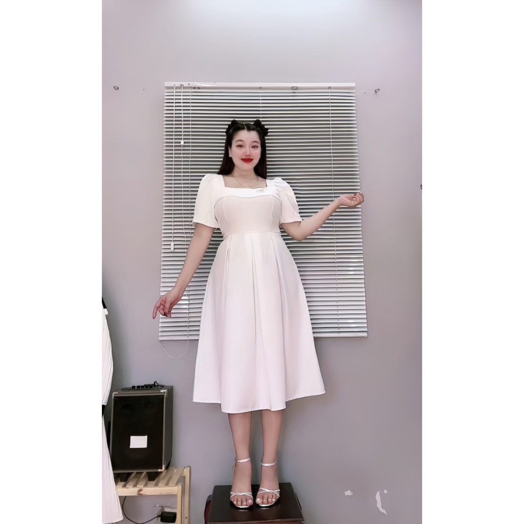 Đầm Thiết Kế Bigsize Nữ Lên Phom Tôn Dáng Đi Dự Tiệc Vải Cotton Lạnh Mặc Mát Thoải Mái DTK19
