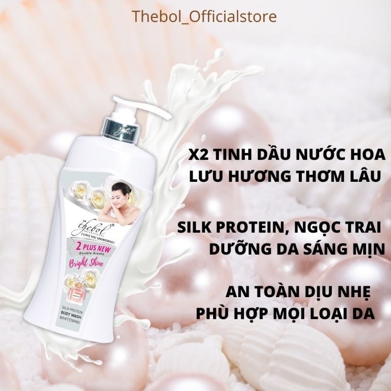 Sữa tắm trắng da TheBol 650ml -Tặng Kèm Sữa Tắm Nước Hoa 180g