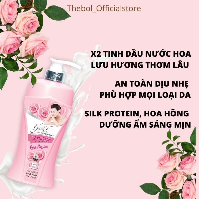 Sữa tắm trắng da TheBol 650ml -Tặng Kèm Sữa Tắm Nước Hoa 180g