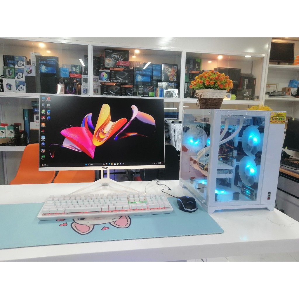 Full Bộ PC Gaming I3 10100F Tản Nước Ram DDR4 16GB Bus 3200 Card RX 580 ...