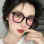 Mắt kính gọng cận ngố tròn dễ thương trong pha hồng cá tính thời trang nữ phong cách Ulzzang đẹp giá rẻ HANASO 091