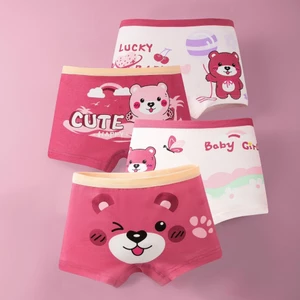 Quần chip đùi cho bé gái, quần chip trẻ em cotton họa tiết gấu hồng đáng yêu 6-45kg Maruka Fashion