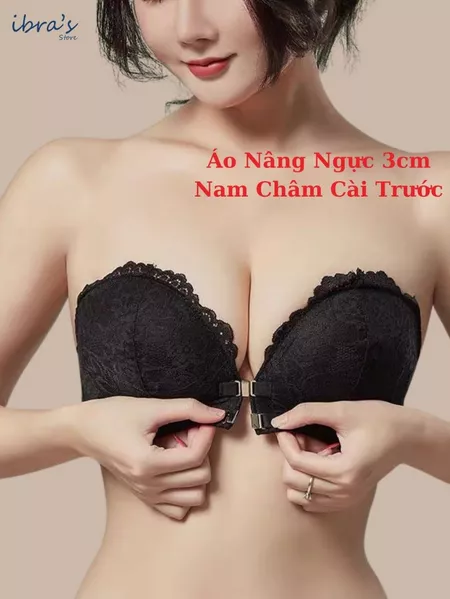 Áo Nâng Ngực Không Dây iBRA's Tạo Khe Sexy Chống Tuột Áo Lót Không dây cài trước nam châm cao cấp viền Ren gợi cảm A24