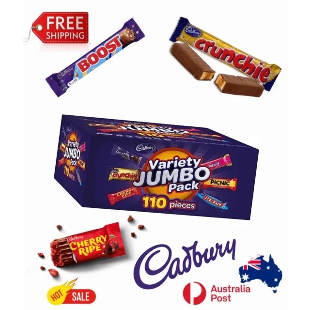 Socola Cadbury Variety Jumbo Chocolate Box 1.56kg Picnic, Boost, Dairy