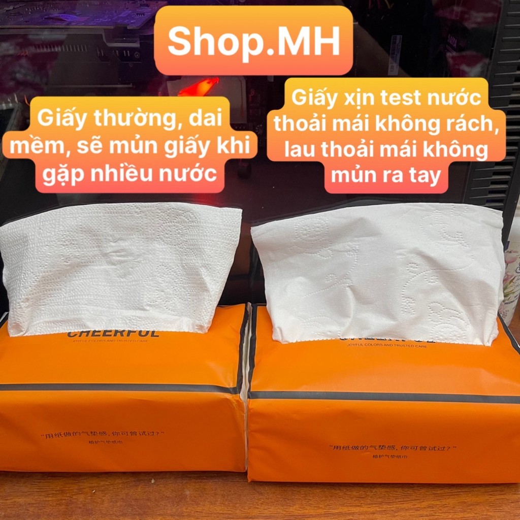 (Bao Test Nước) Thùng 20 gói giấy ăn CHEERFUL nội địa Trung - Giấy mềm mịn và siêu dai