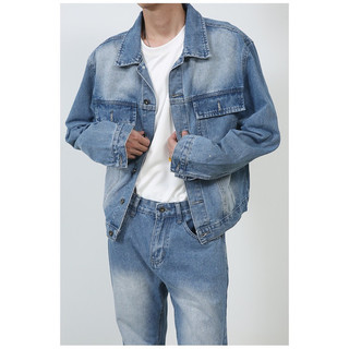Áo Khoác Jeans Denim Unisex-dáng Crop Wash