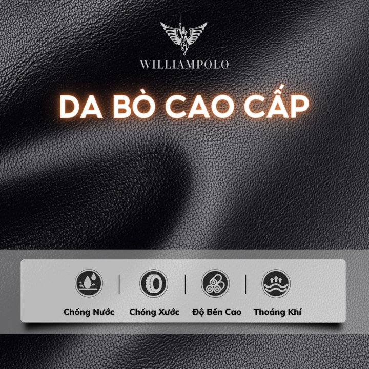 Ví nam dài cầm tay da bò chính hãng William POLO cao cấp ví đứng nam cầm tay full hộp đựng bóp nam da bò cao cấp- 𝑰𝑩