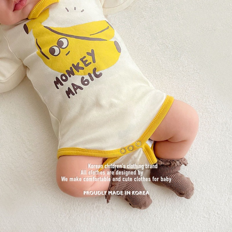 [MD59] Body suit/ áo liền thân dài tay kèm mũ hình chuối xinh cho bé yêu NGÔ KHOAI MỲ