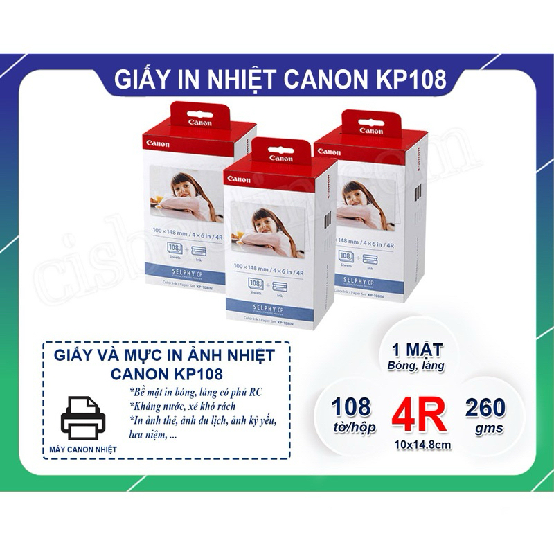 Giấy Và Mực In Ảnh Nhiệt Canon KP108 - 1 HỘP 108 TỜ VÀ 3 CÂY MỰC ...
