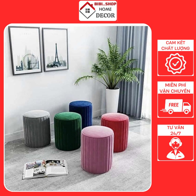 Ghế bàn trang điểm - Ghế đôn sofa kích thước 35x35x45cm bọc mút dày dặn