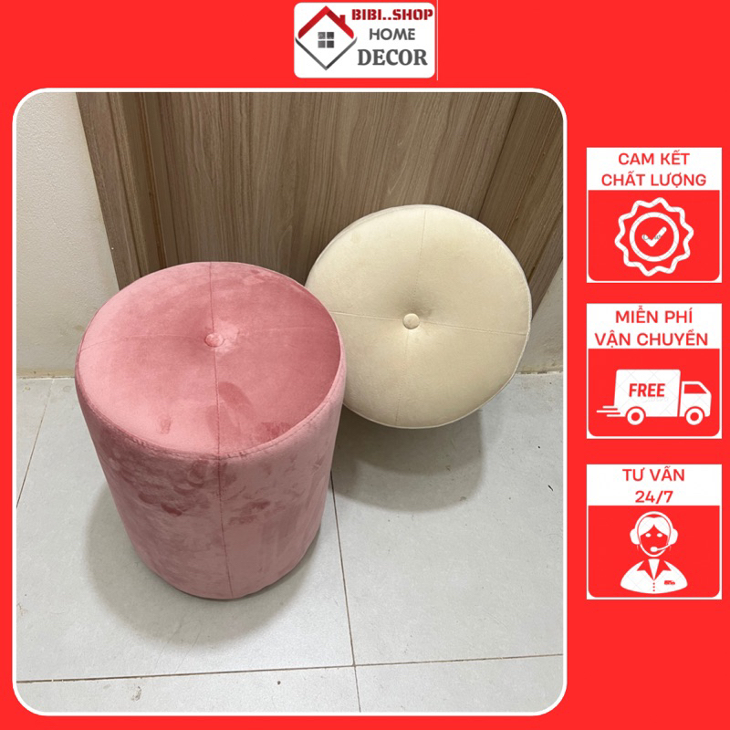 Ghế Ngồi Trang Điểm – Đôn Tròn Sofa Mini Decor Phòng Ngủ