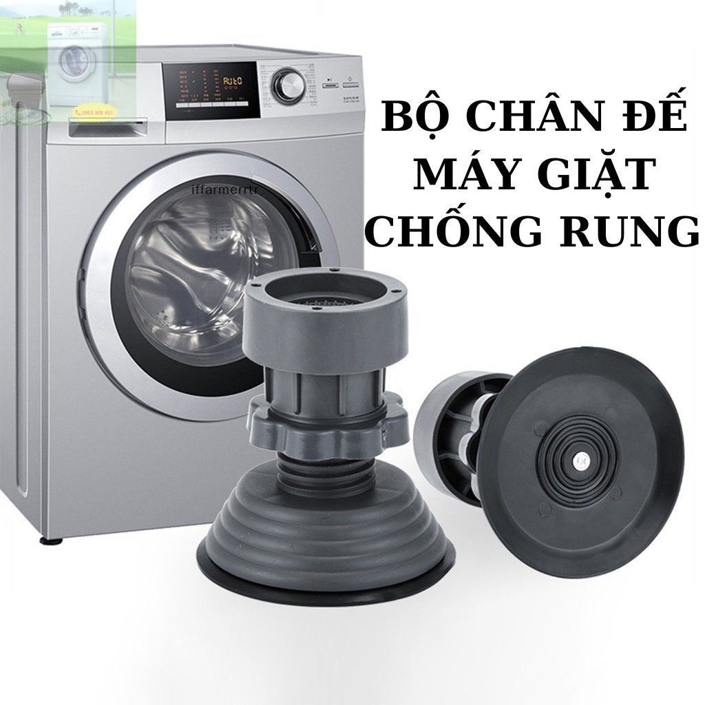 Bộ 4 chân chống rung cho máy giặt, tủ lạnh - tăng giảm chiều, đế cao su ...