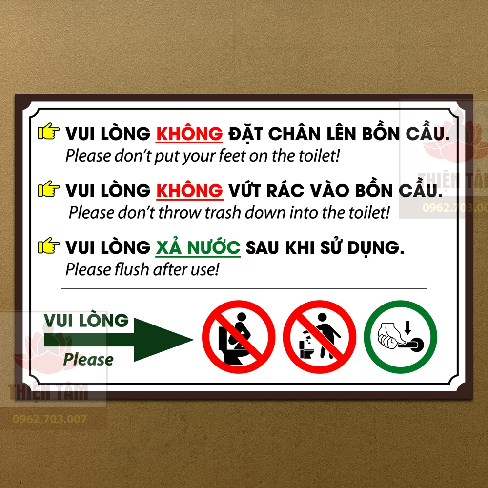 Decal dán Nội Quy Nhà Vệ Sinh, bảng Nhắc Nhở Trong Nhà Vệ Sinh, Nội Quy ...