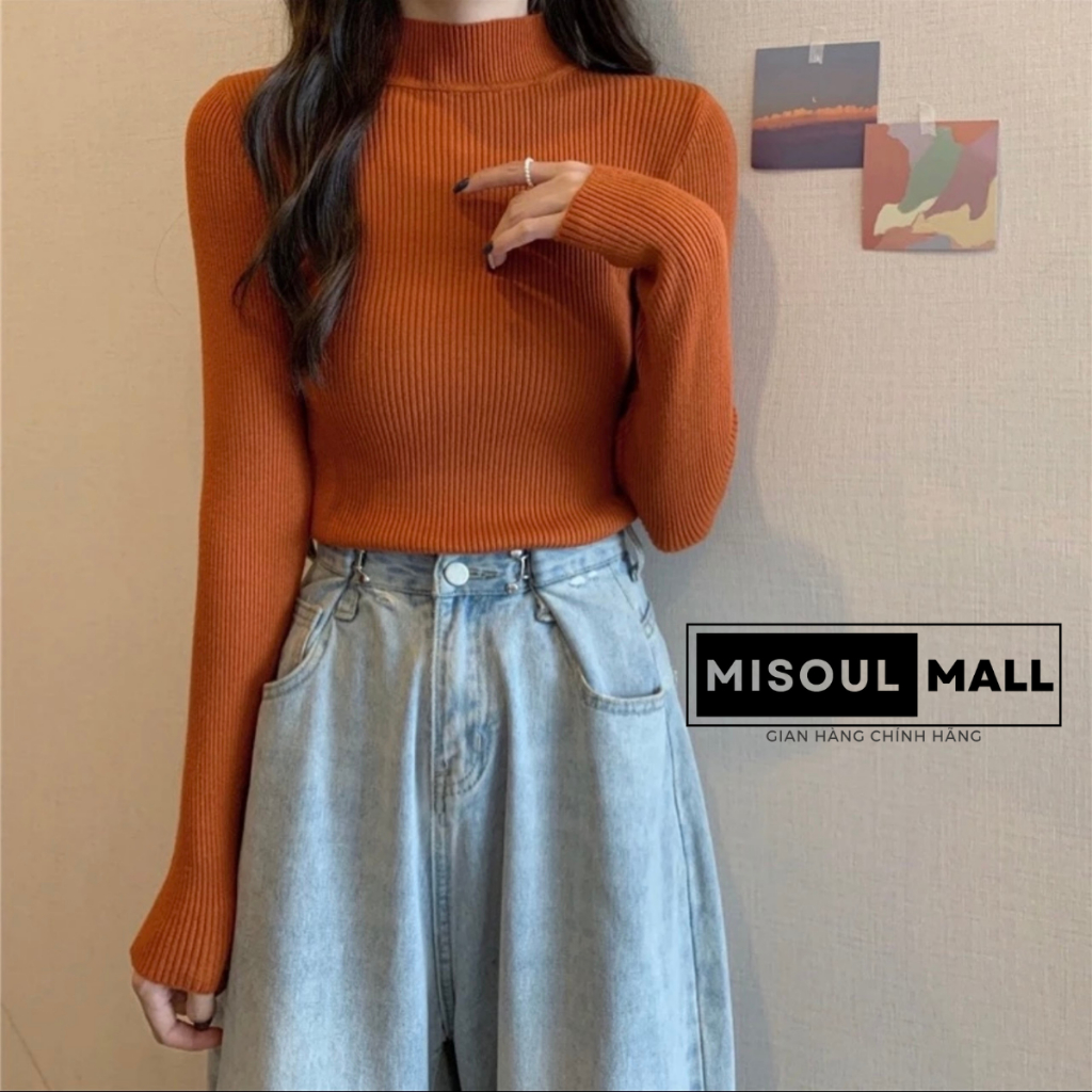 Áo len tăm cổ 3 phân MiSoul Mall mềm mịn, co giãn nhiều màu sắc hàng Quảng Châu 107 | BigBuy360 - bigbuy360.vn