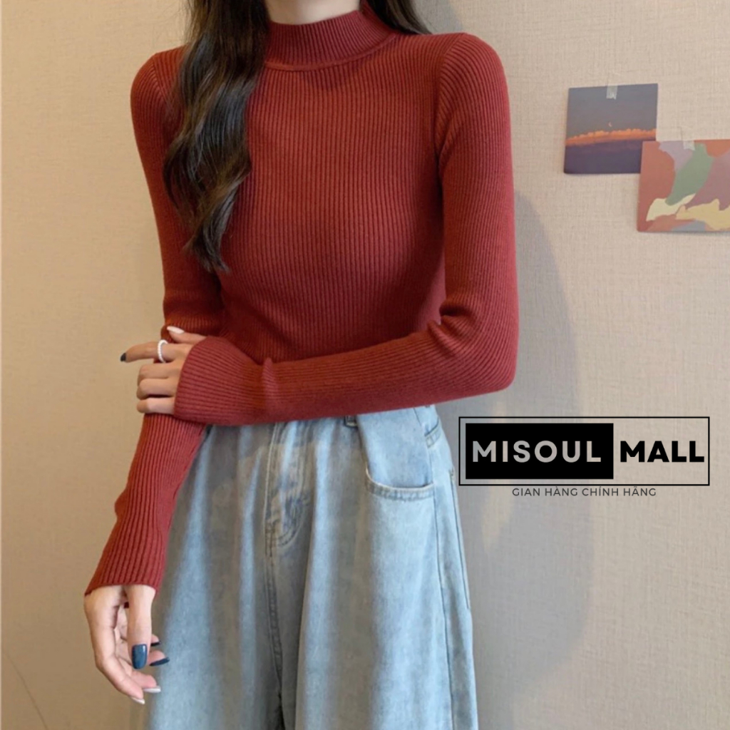 Áo len tăm cổ 3 phân MiSoul Mall mềm mịn, co giãn nhiều màu sắc hàng Quảng Châu 107 | BigBuy360 - bigbuy360.vn