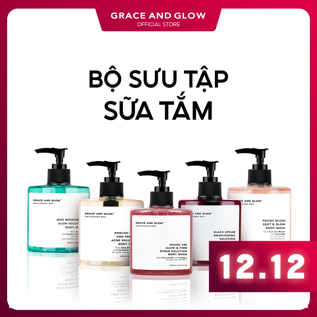 🆗.(Đã bán 149,2k) Sữa tắm trắng da dưỡng ẩm tẩy da chết GRACE AND GLOW Body Wash 400ml