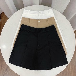 Quần Giả Váy Vải KaKi Dầy Dặn Có Quần Bên Trong Cạp Cao Tôn Dáng