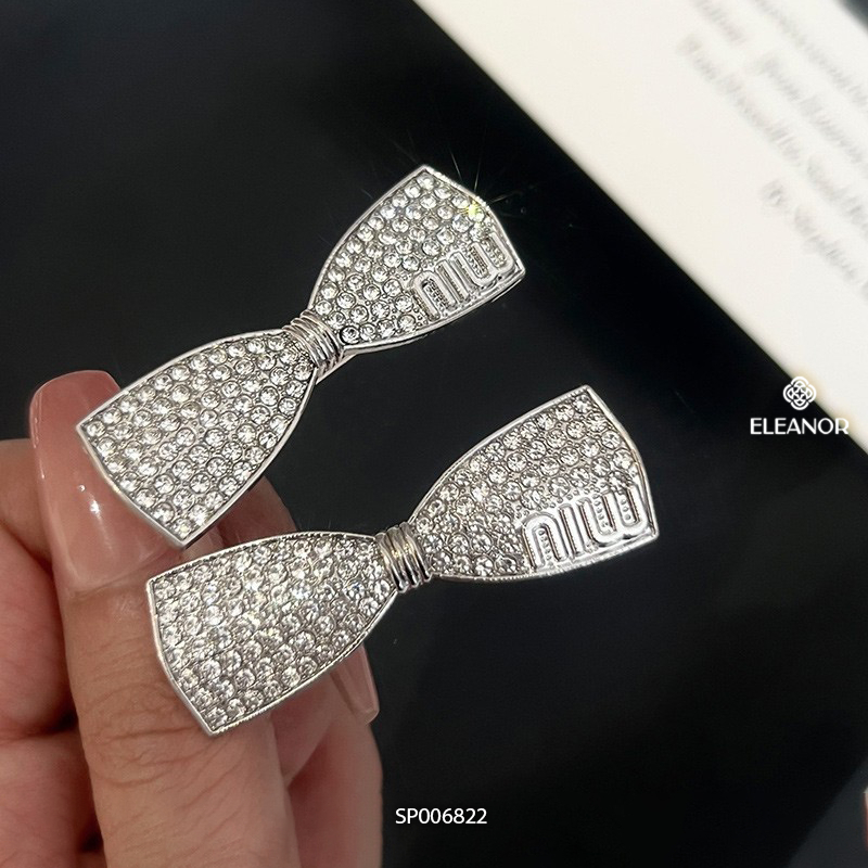 Kẹp tóc nữ Eleanor Accessories hình nơ đính đá kẹp tóc mái basic phụ kiện tóc 6822