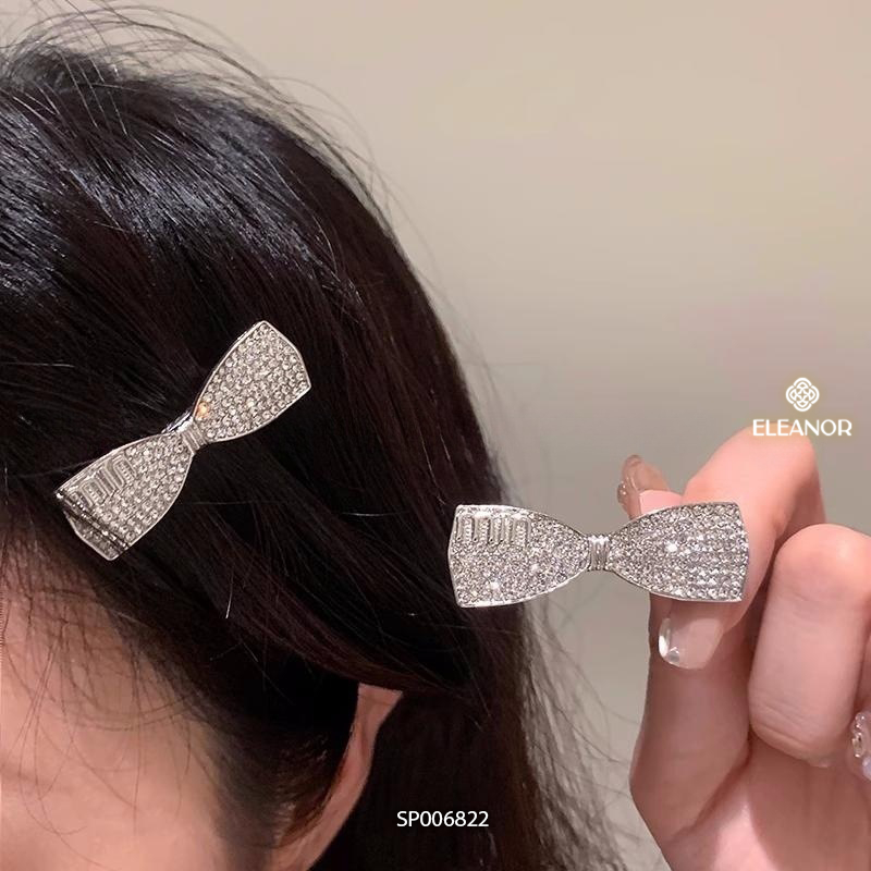 Kẹp tóc nữ Eleanor Accessories hình nơ đính đá kẹp tóc mái basic phụ kiện tóc 6822