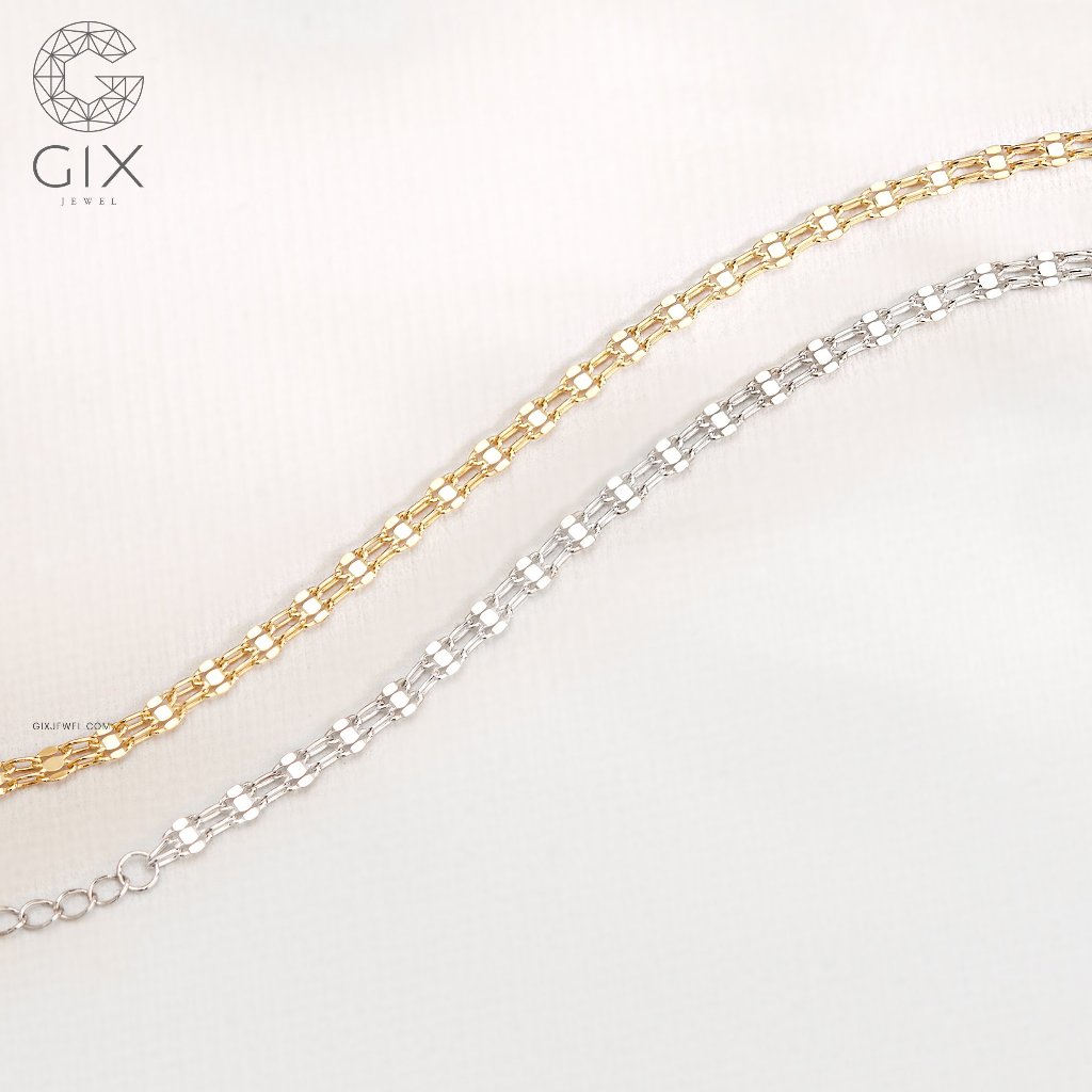 Ảnh Lắc tay bạc 925 Gix Jewel mạ vàng dây đôi SPGLT12 2