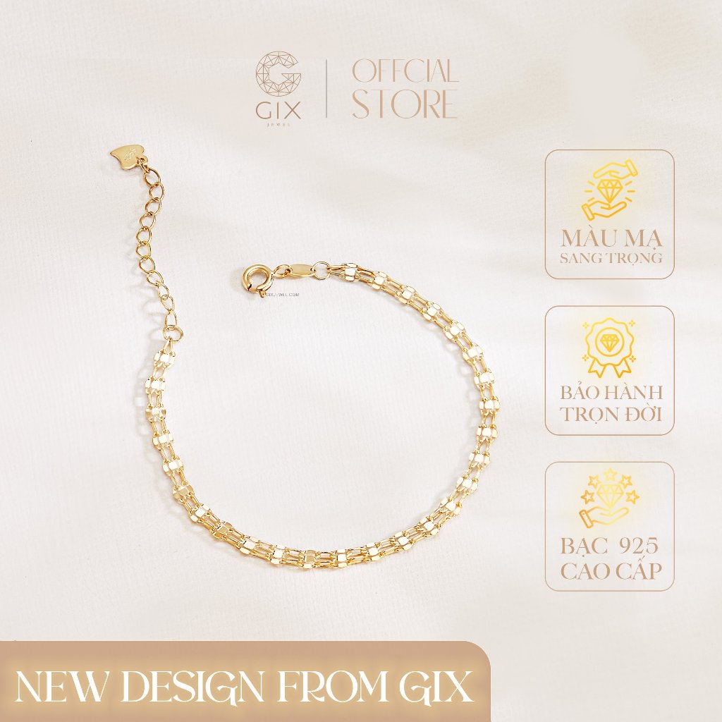 Ảnh Lắc tay bạc 925 Gix Jewel mạ vàng dây đôi SPGLT12 1