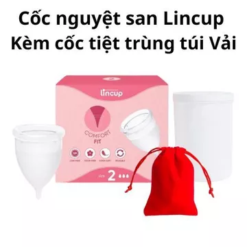 Cốc nguyệt san Mỹ silicone y tế cao cấp Kèm Cốc tiệt trùng Túi vải Hàng chính hãng