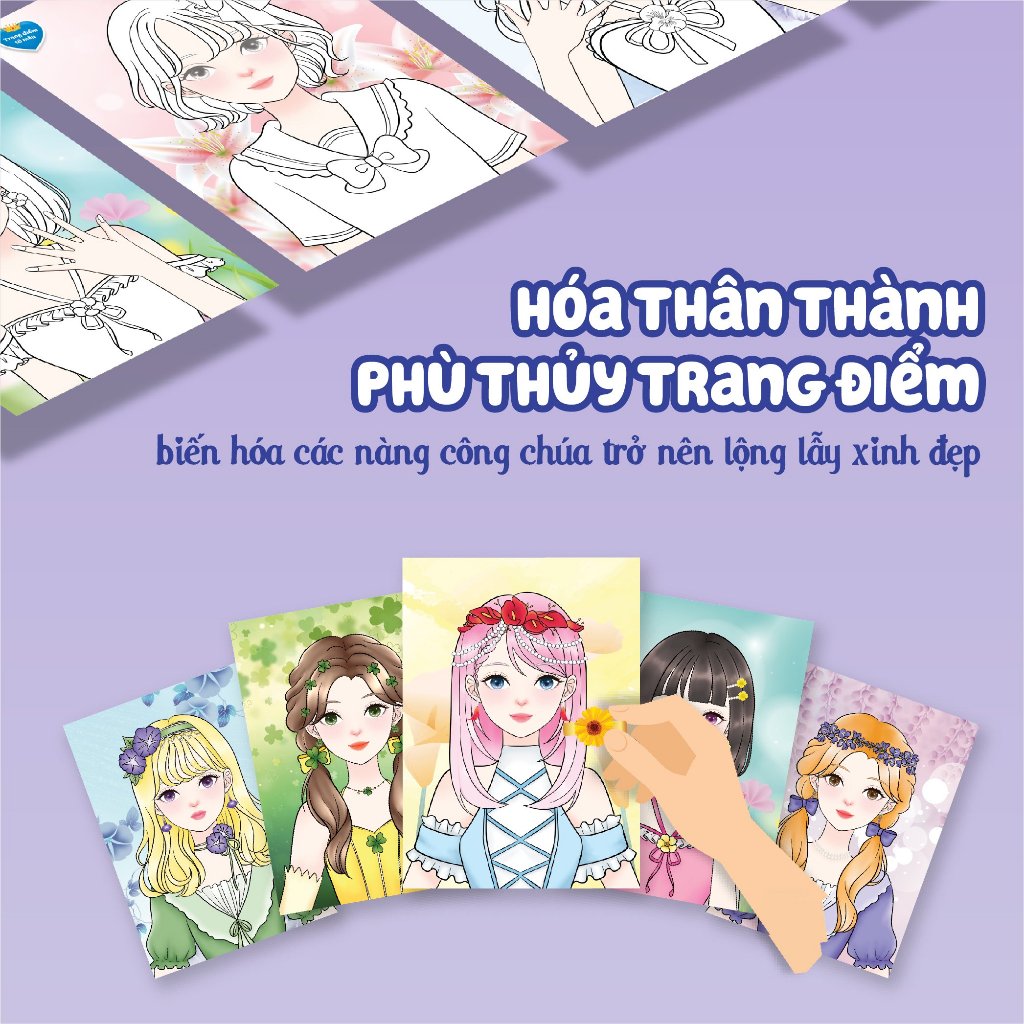 Ảnh Combo Sách trang điểm công chúa (5 cuốn) (Tô màu và bóc dán hơn 500+ sticker trang điểm) cho bé gái 2