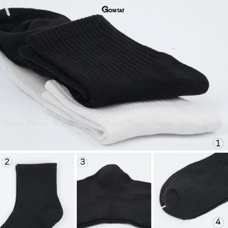 Combo 5 đôi tất cổ trung nam nữ GOMTAT chất liệu cotton cao cấp, thiết kế mặt lưới thoáng khí - GOM-KLB-TRONLUNG-CB5