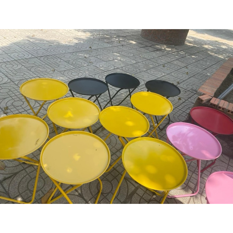 bàn ghế cà phê vỉa hè đủ mầu gấp gọn đảm bảo chắc chắn