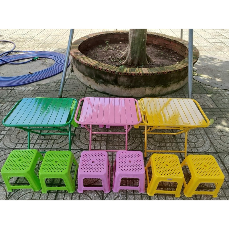 bàn ghế cà phê vỉa hè đủ mầu gấp gọn đảm bảo chắc chắn