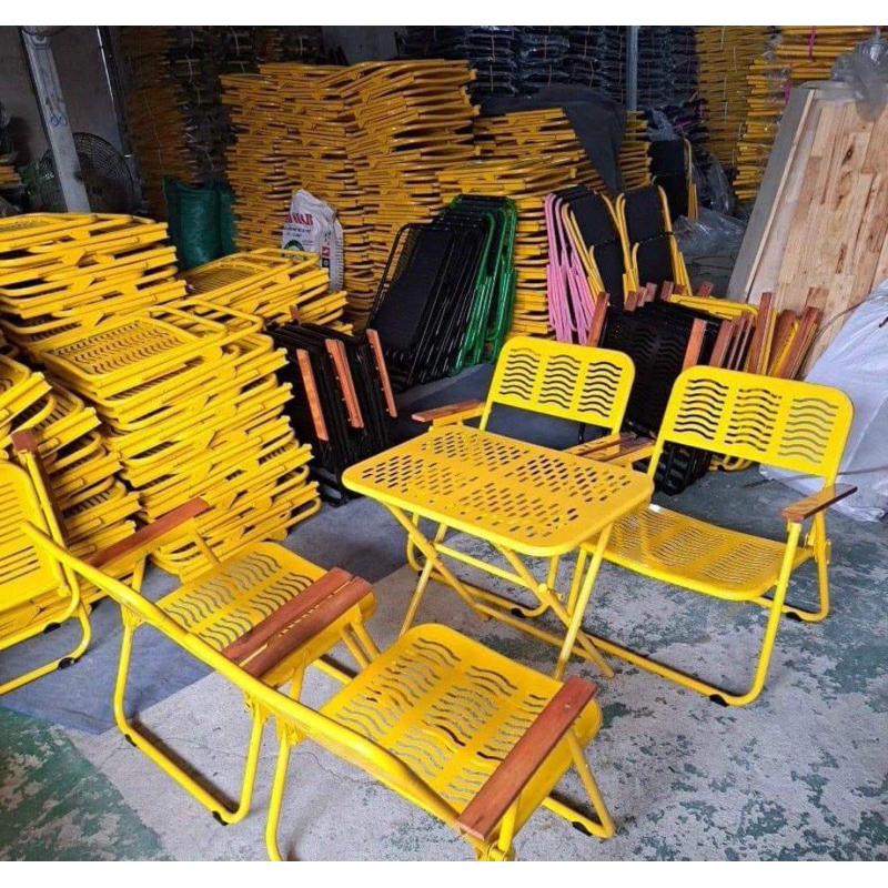 bàn ghế cà phê vỉa hè đủ mầu gấp gọn đảm bảo chắc chắn