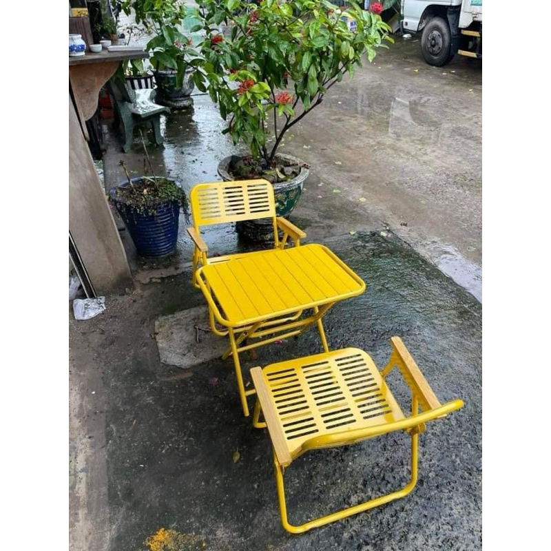 bàn ghế cà phê vỉa hè đủ mầu gấp gọn đảm bảo chắc chắn