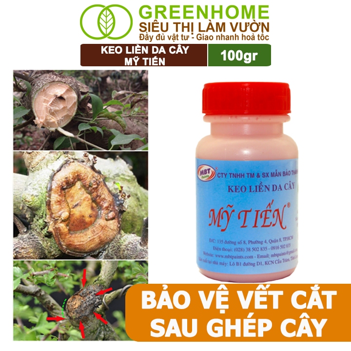 Ảnh Keo Liền Sẹo Cho Cây Greenhome, Mỹ Tiến, Chai 100gr, Liền Nhanh Vết Cắt Da Cây, Chiết Cành 2