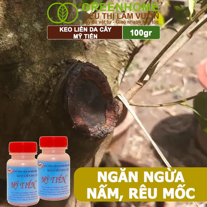 Ảnh Keo Liền Sẹo Cho Cây Greenhome, Mỹ Tiến, Chai 100gr, Liền Nhanh Vết Cắt Da Cây, Chiết Cành 3