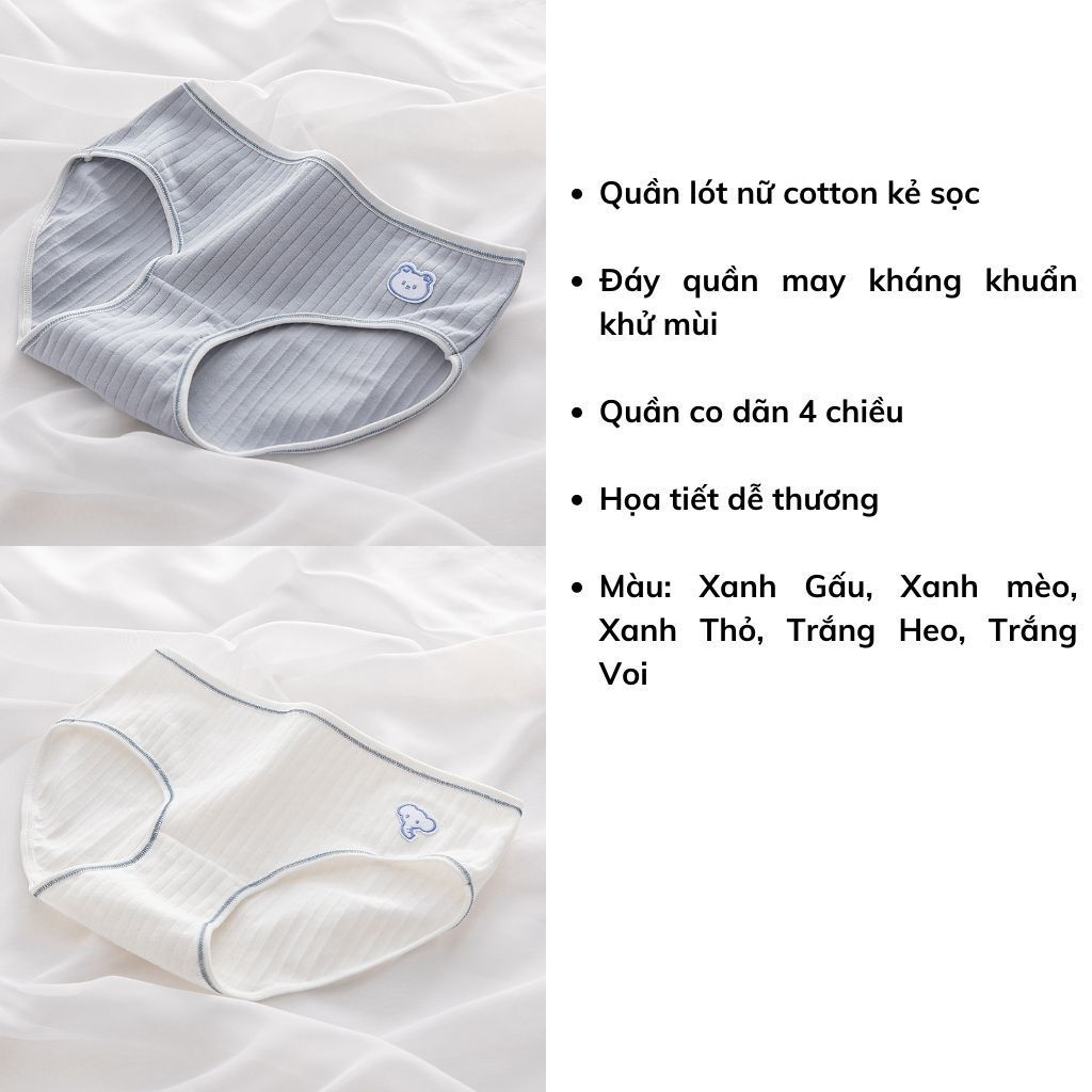 Quần lót nữ cotton tôn dáng họa tiết dễ thương, Quần chíp nữ kháng khuẩn khử mùi LANIXA L861