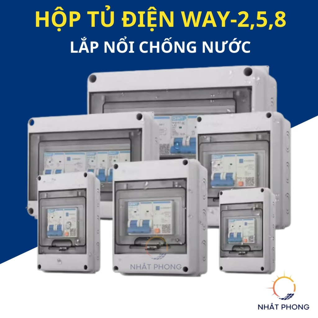 Hộp điện tủ điện nhựa WAY-2,5,8 ABS,lắp nổi chống nước | Shopee Việt Nam