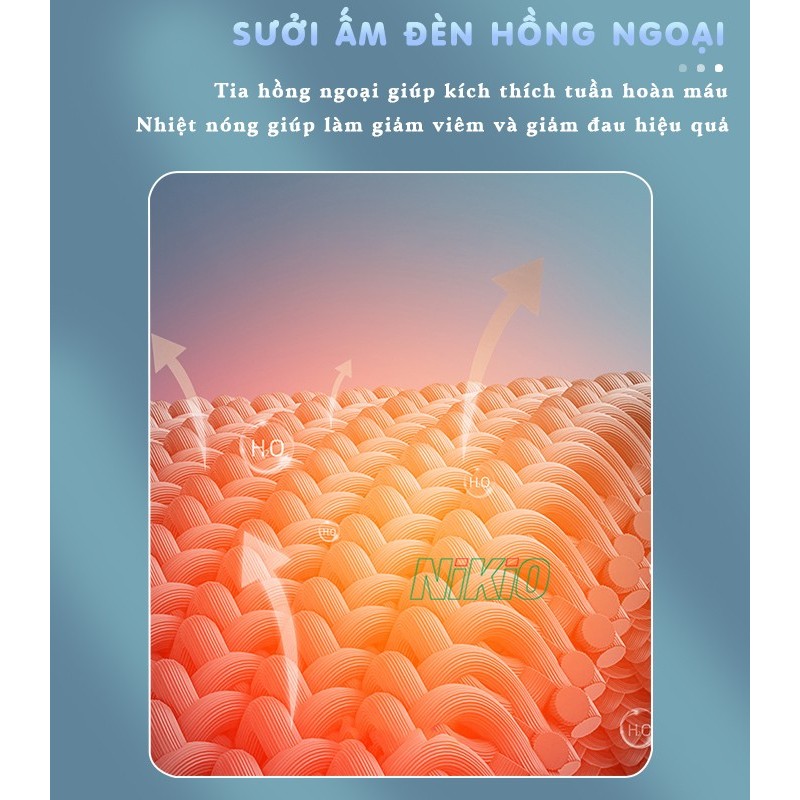 Gối massage hồng ngoại, máy matxa cổ vai gáy Nikio NK-135DC - Giảm đau mỏi cổ vai gáy và toàn thân