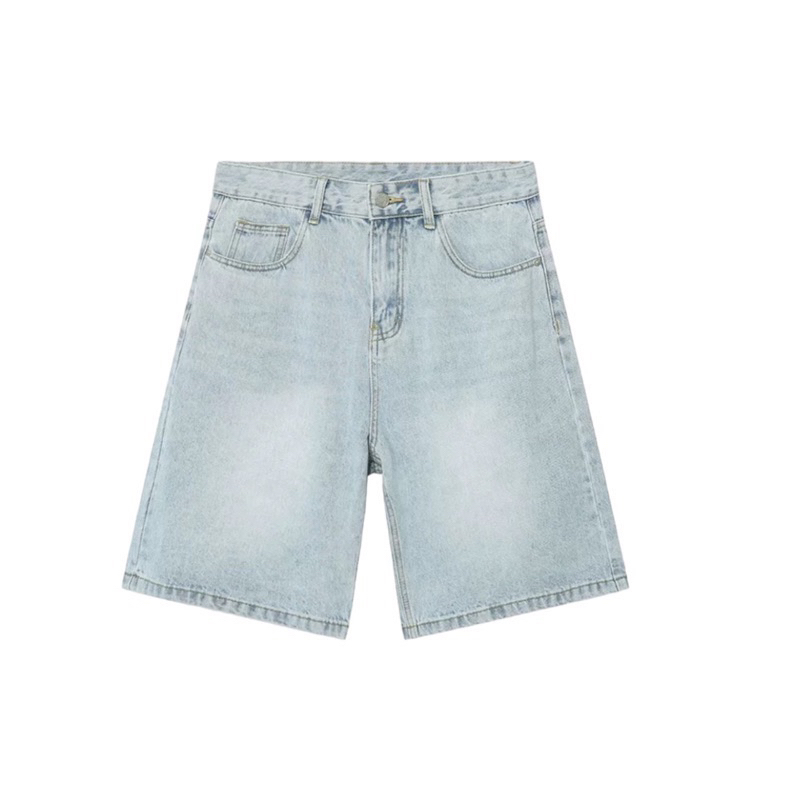 Baggy short_ Quần short qua gối xanh nhạt | Shopee Việt Nam
