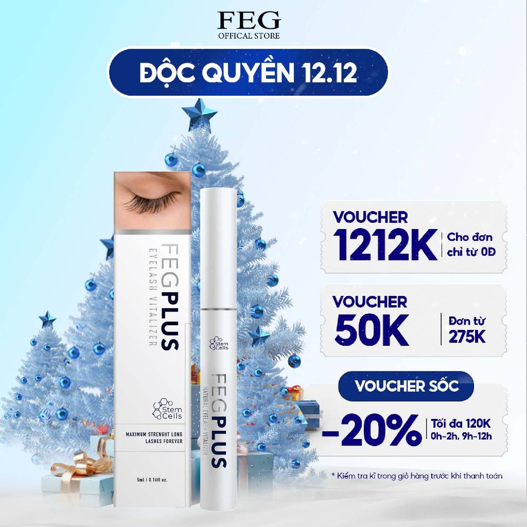 (Đã bán 2,2k) Dưỡng mi FEG Plus Stem Cells ban ngày dưỡng mi dài dày không gây thâm mắt (5ml)