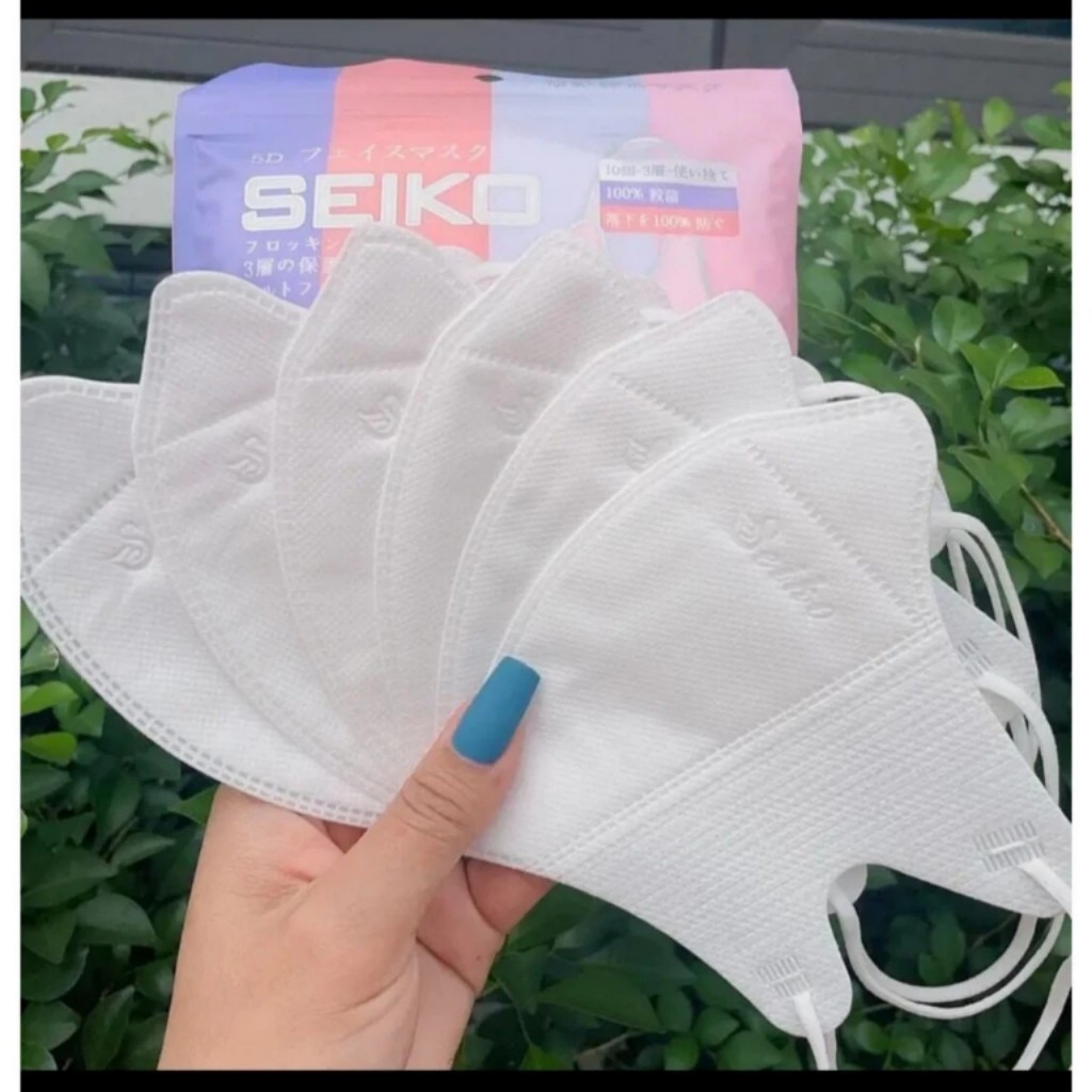 Set 110 chiếc Khẩu Trang 5D Mask SEIKO, Hàng Cao Cấp Vải Không Dệt 3 Lớp Lọc Bụi